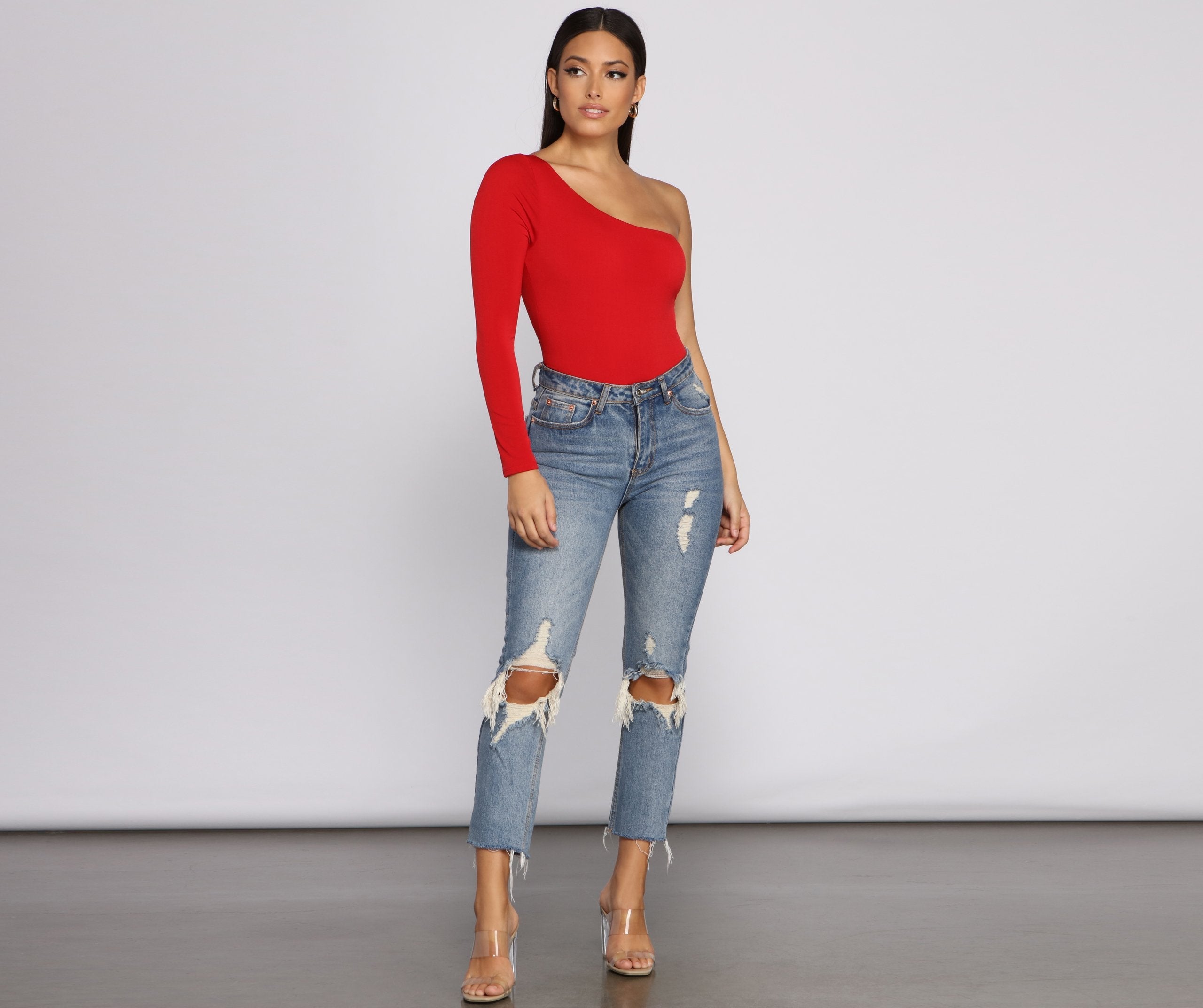 Chic Vibes One Shoulder Bodysuit - Lady Occasions