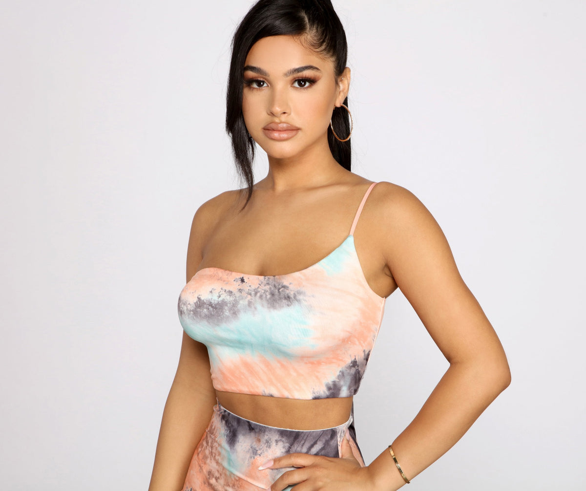 Trendsetting Stunner Tie-Dye Crop Top - Lady Occasions