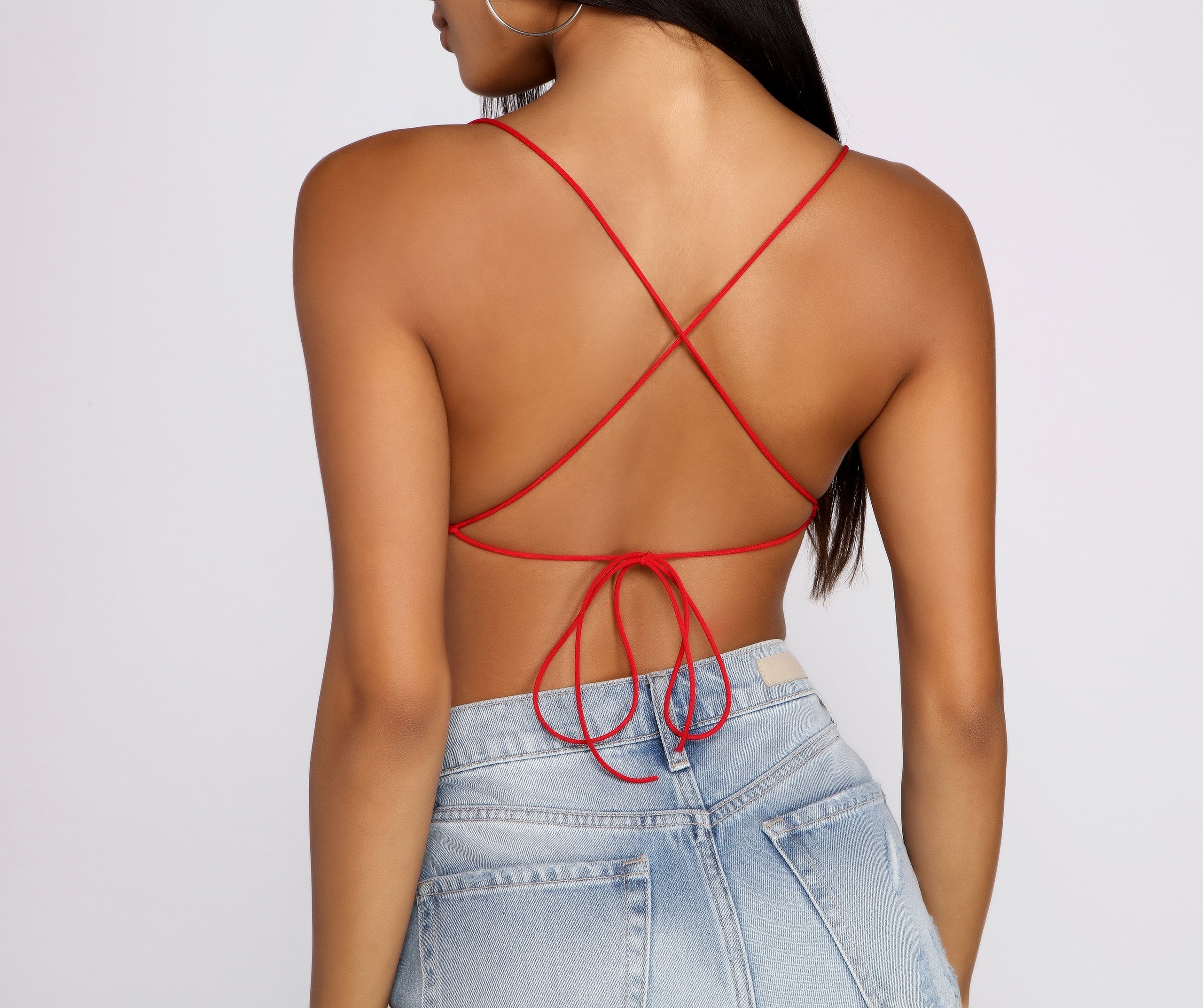 Satin Cowl Neck Strappy Crop Top - Lady Occasions