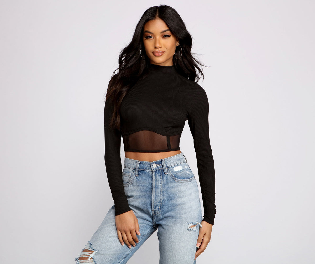 Mesmerize In Mesh Crop Top - Lady Occasions