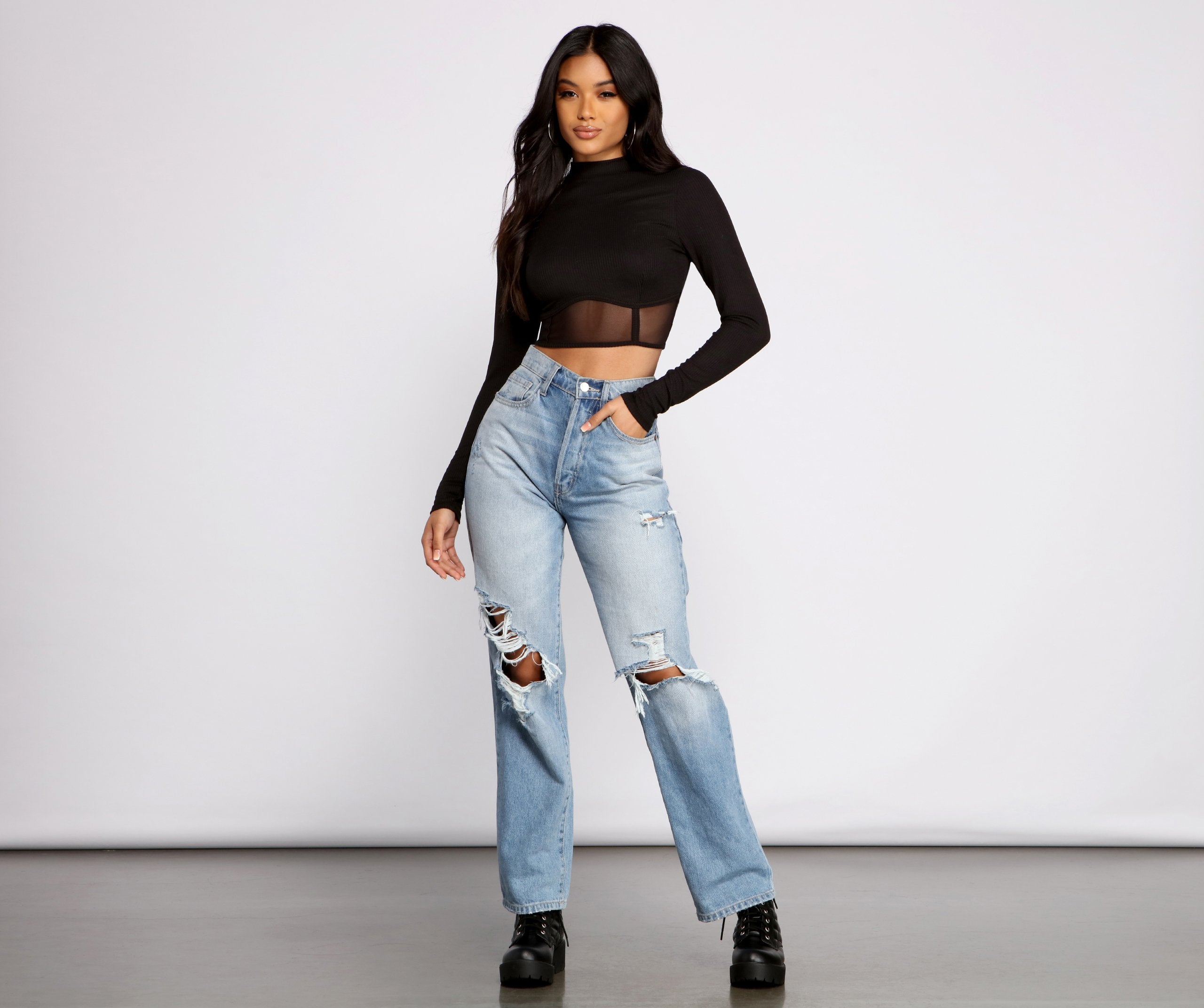 Mesmerize In Mesh Crop Top - Lady Occasions