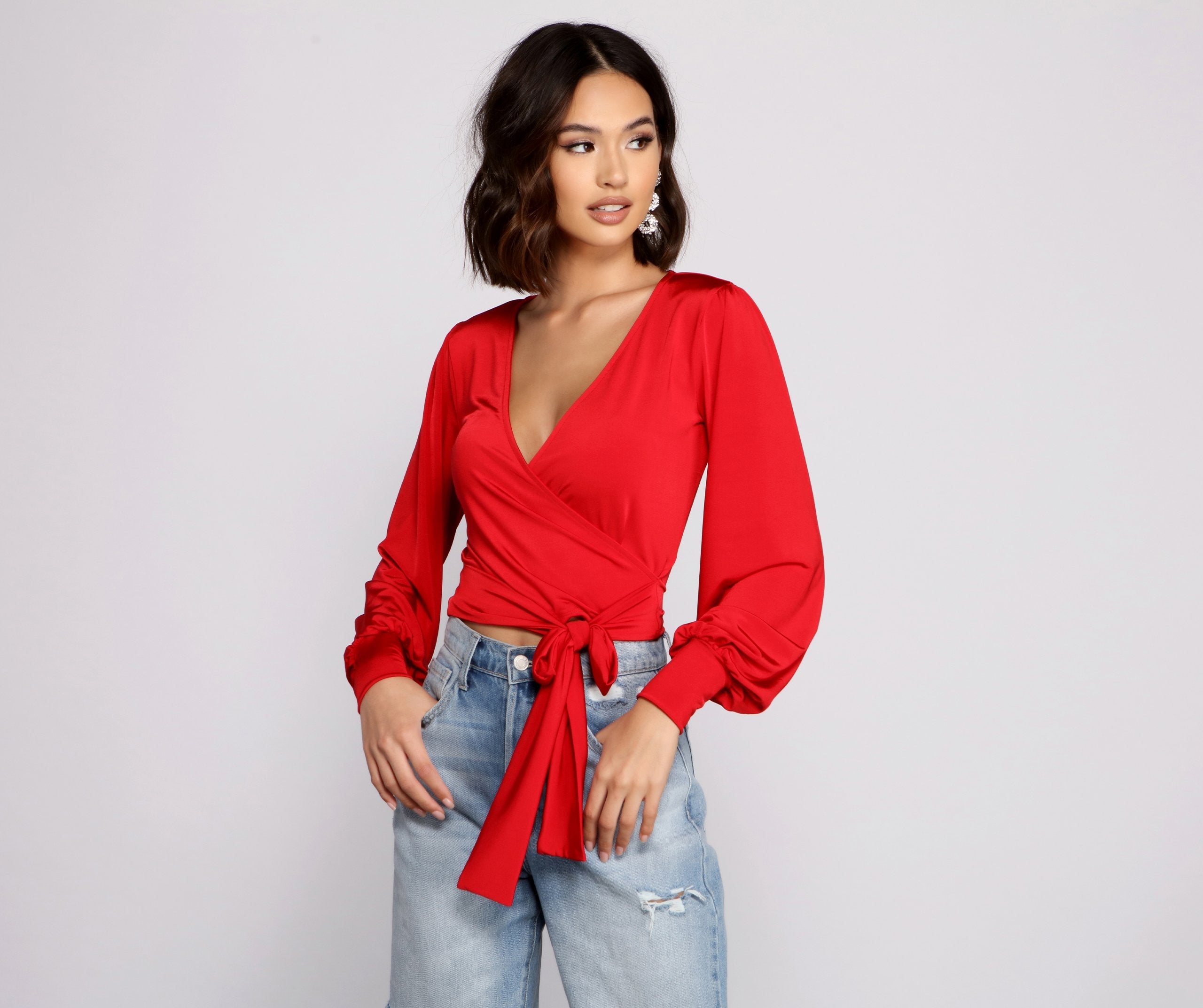 Chic Babe Wrap Front Top - Lady Occasions