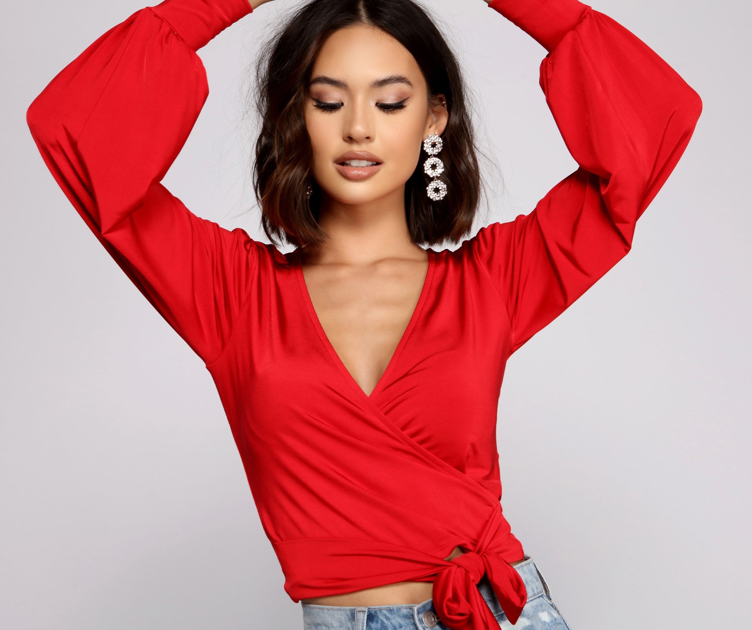 Chic Babe Wrap Front Top - Lady Occasions