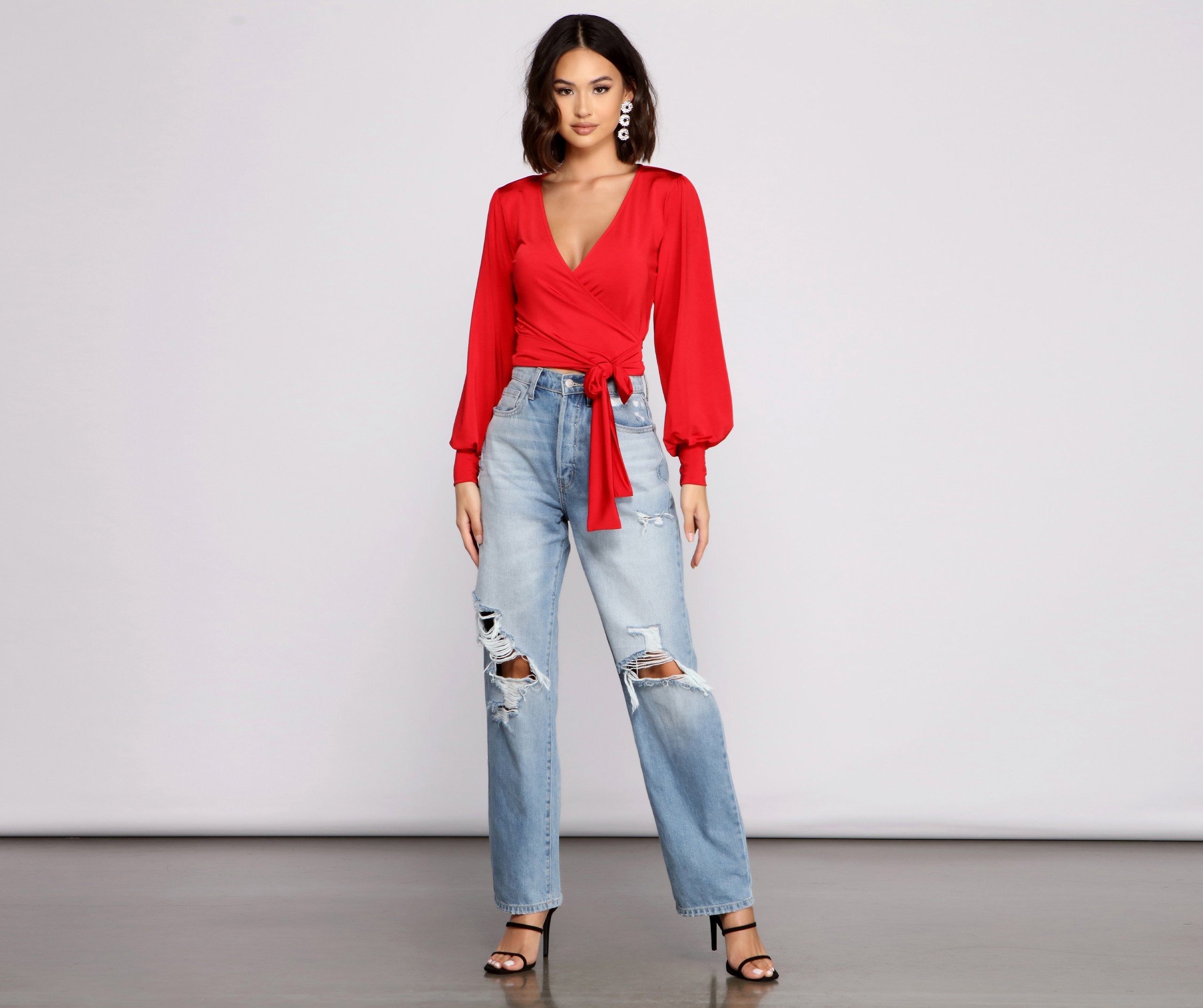 Chic Babe Wrap Front Top - Lady Occasions