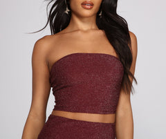 Glitter And Glam Cropped Tube Top - Lady Occasions