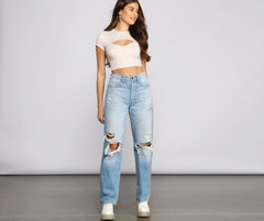 Chic Cuts Ribbed Knit Crop Top - Lady Occasions
