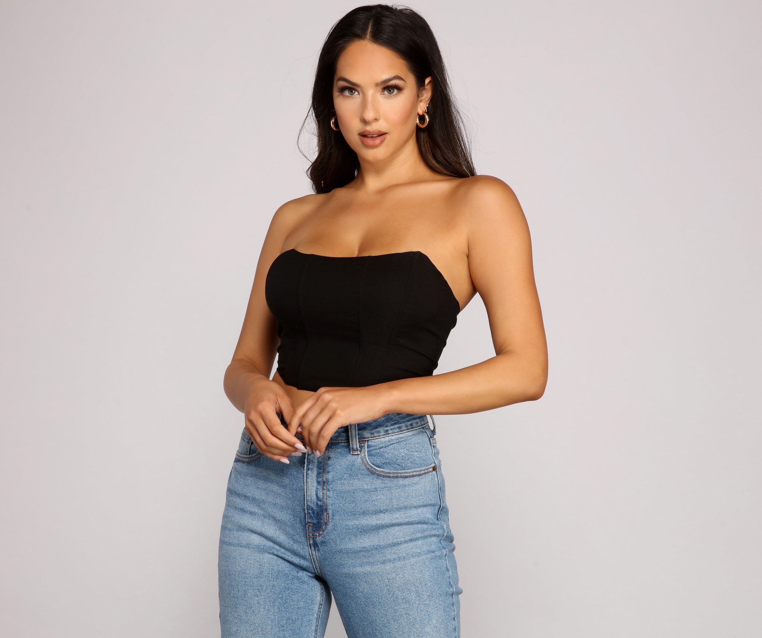 Bold And Glam Cropped Bustier - Lady Occasions