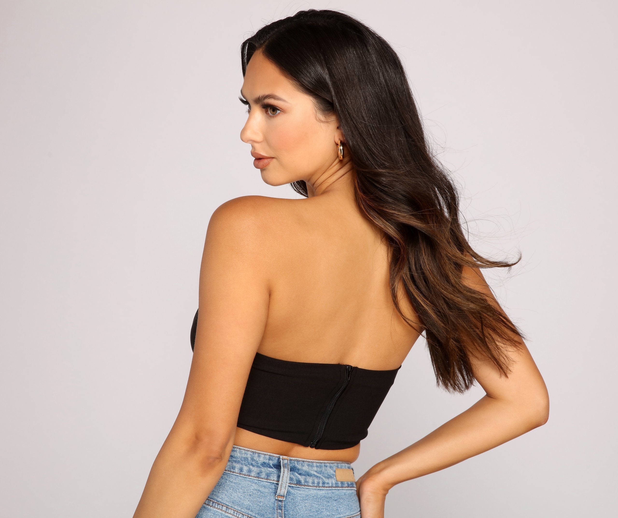 Bold And Glam Cropped Bustier - Lady Occasions