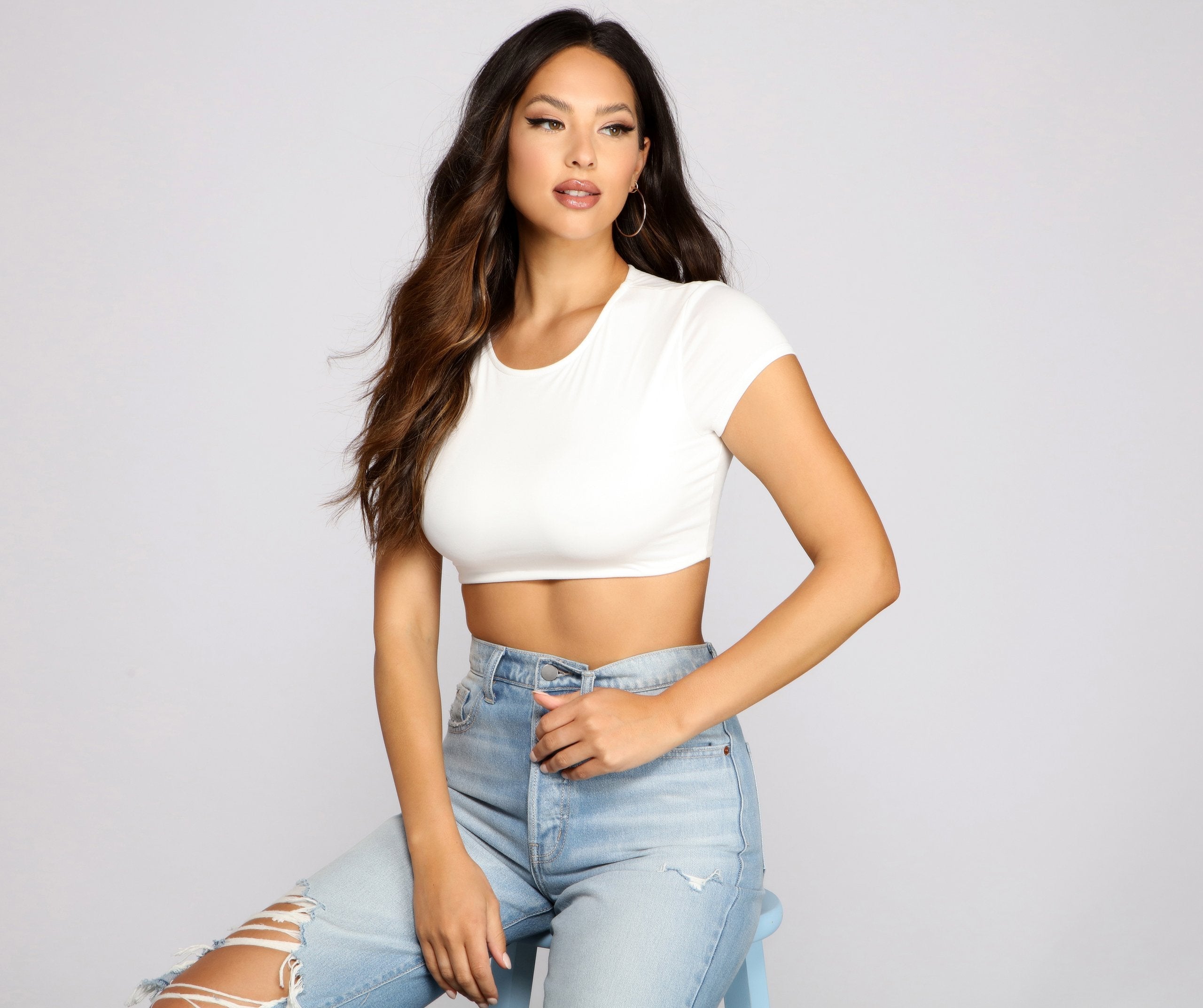 Basic Must-Have Knit Crop Top - Lady Occasions