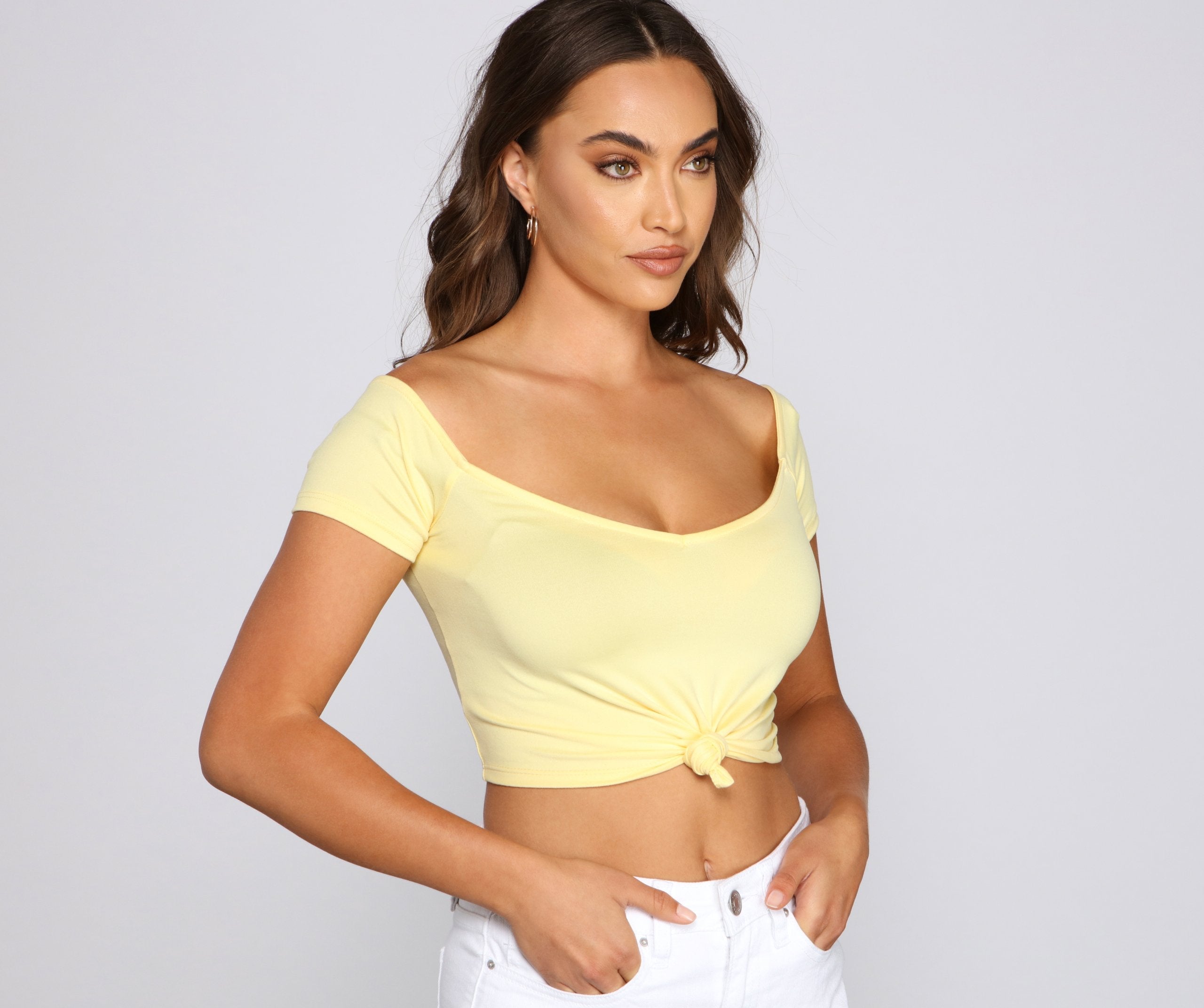 Sweet And Simple Crop Top - Lady Occasions