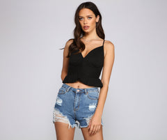 Flirty Flair Ruffled Crop Top - Lady Occasions