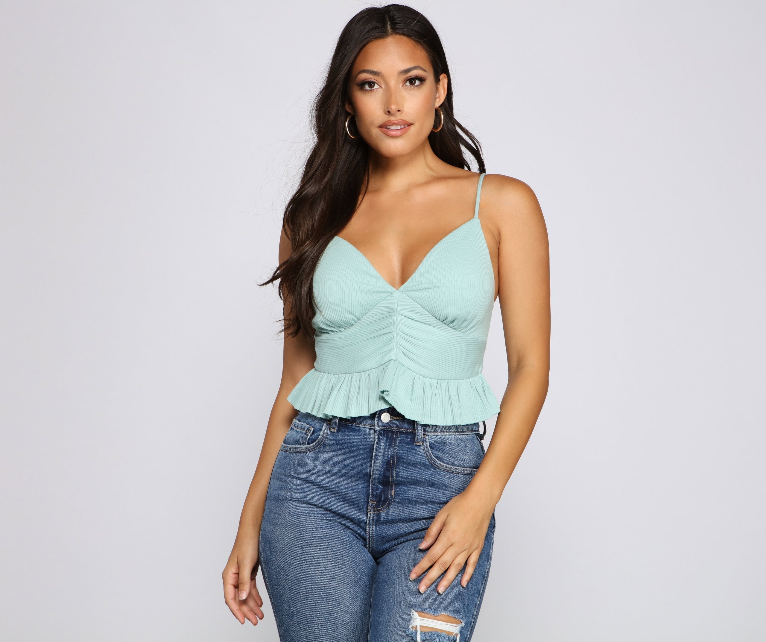 Flirty Flair Ruffled Crop Top - Lady Occasions