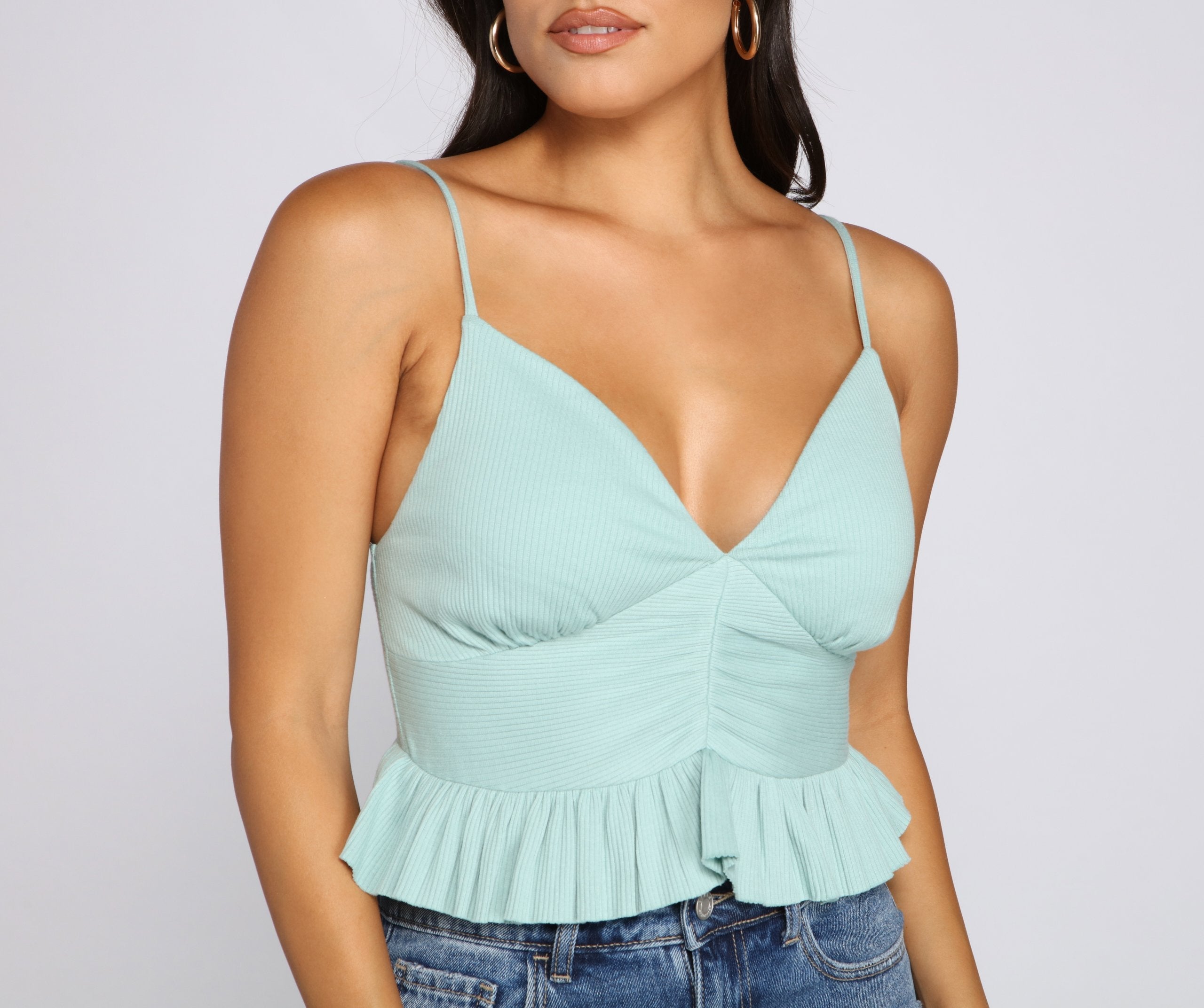 Flirty Flair Ruffled Crop Top - Lady Occasions