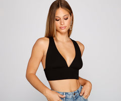 Trendy Basic Tie-Back Crop Top - Lady Occasions