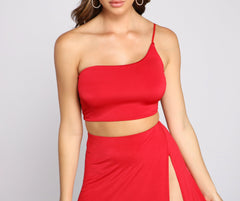 Bold Impressions One Shoulder Crop Top - Lady Occasions