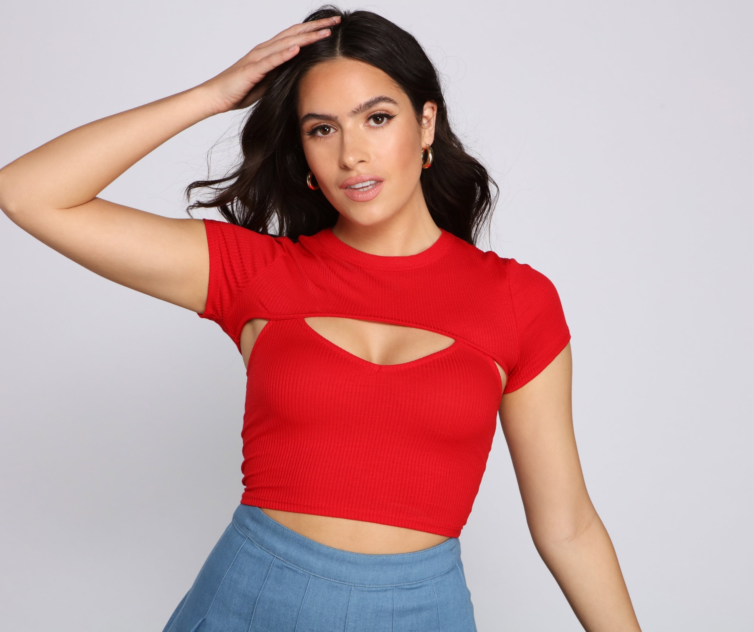 Chic Cuts Ribbed Knit Crop Top - Lady Occasions