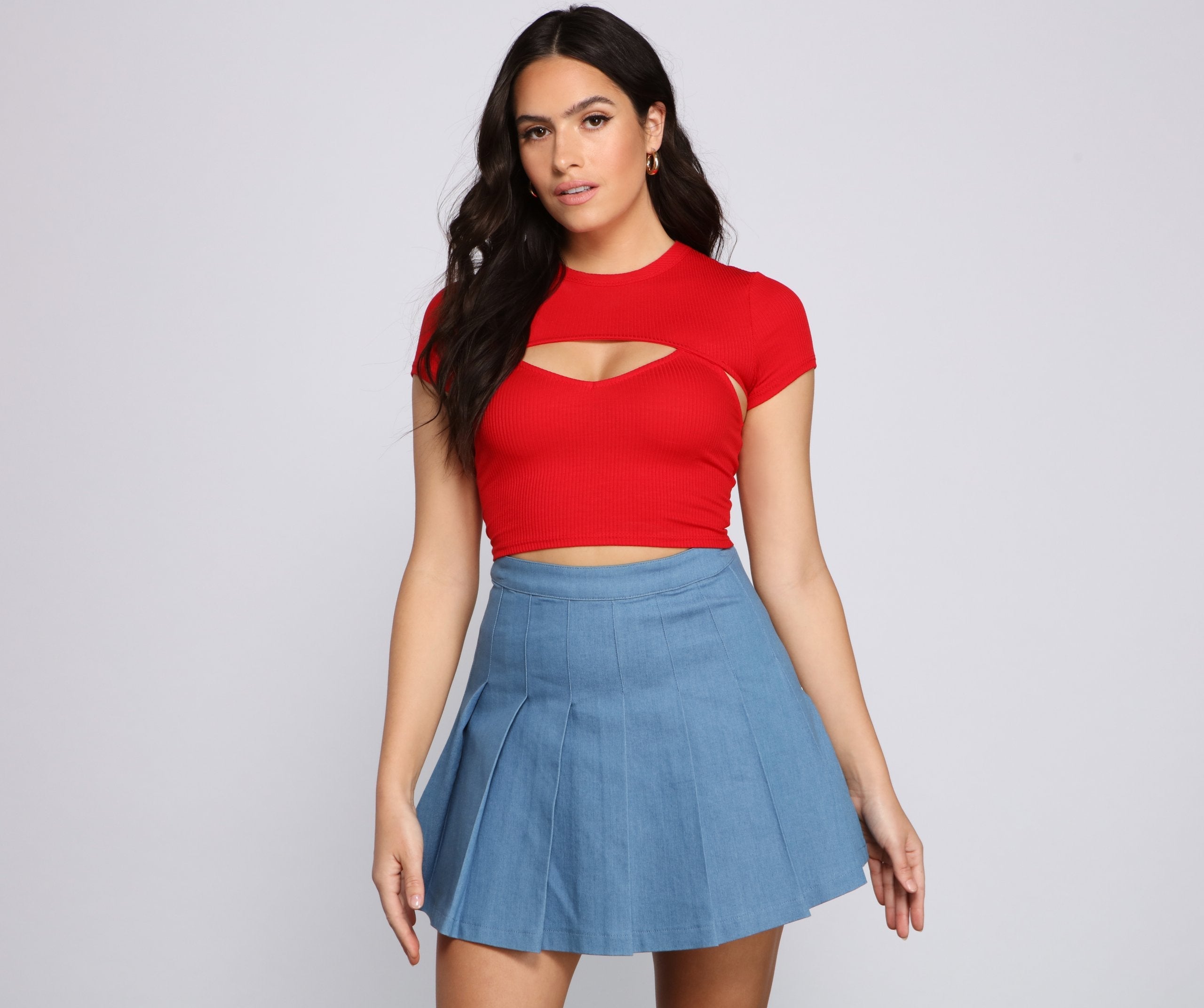 Chic Cuts Ribbed Knit Crop Top - Lady Occasions