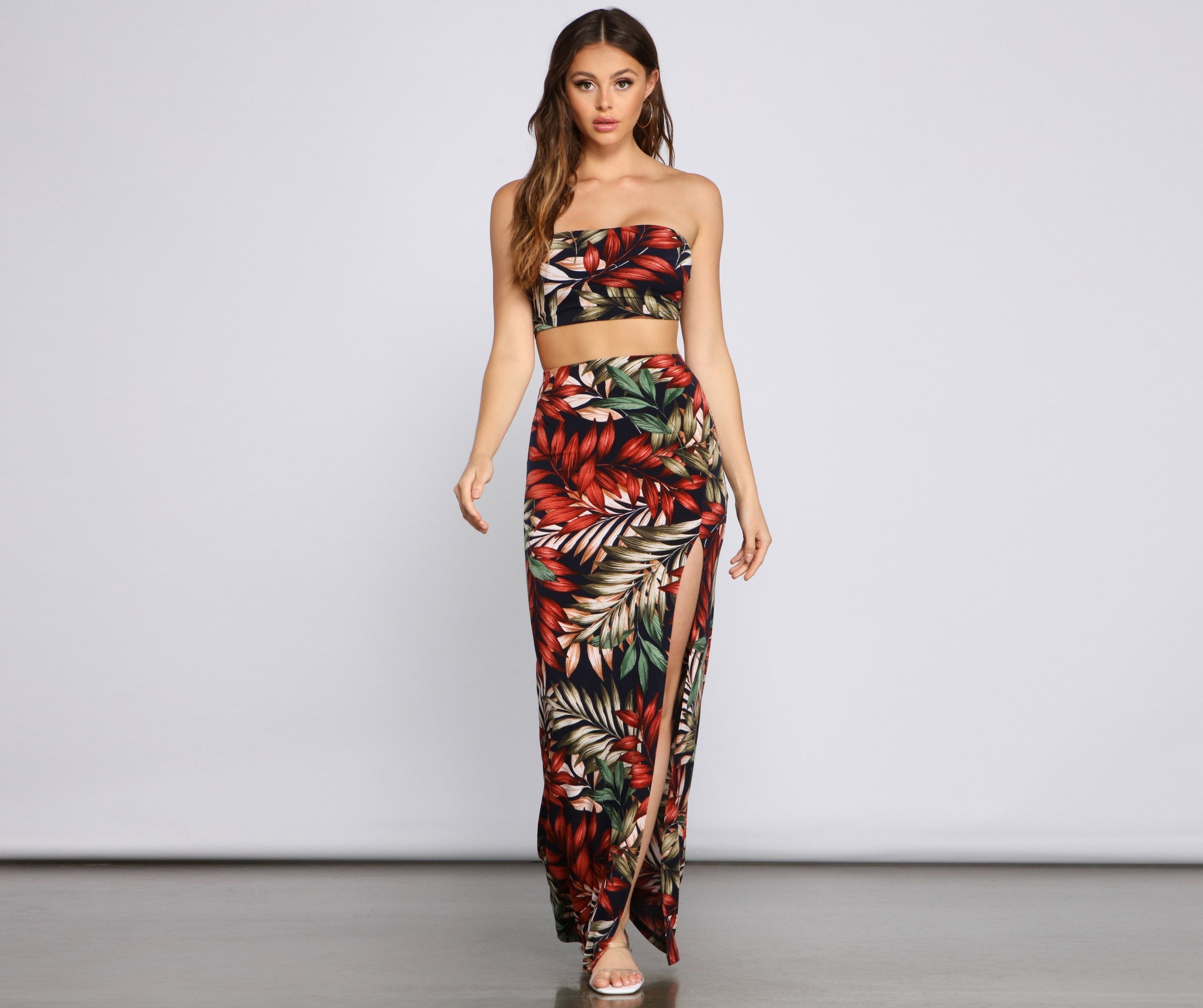 Tropical Palm Leaf Tube Top - Lady Occasions