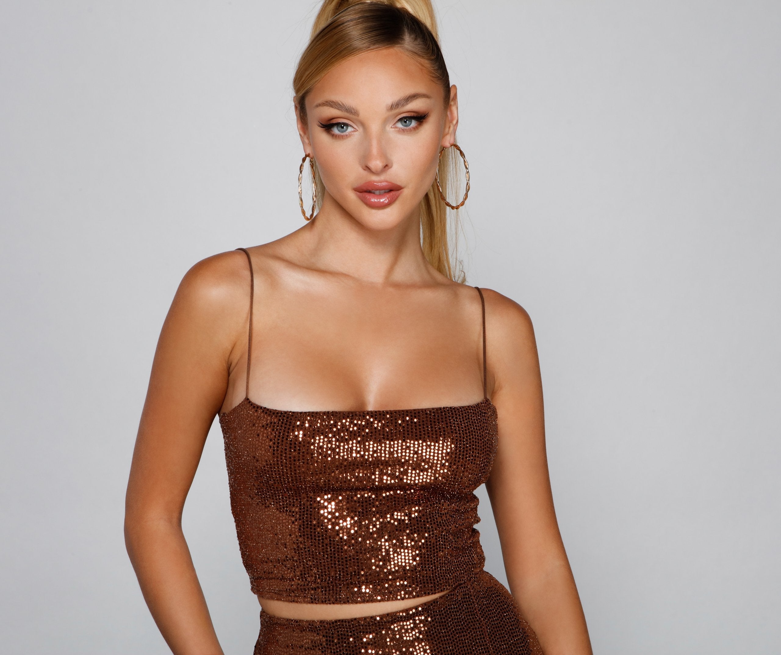 Major Glamour Sequin Cropped Tank - Lady Occasions