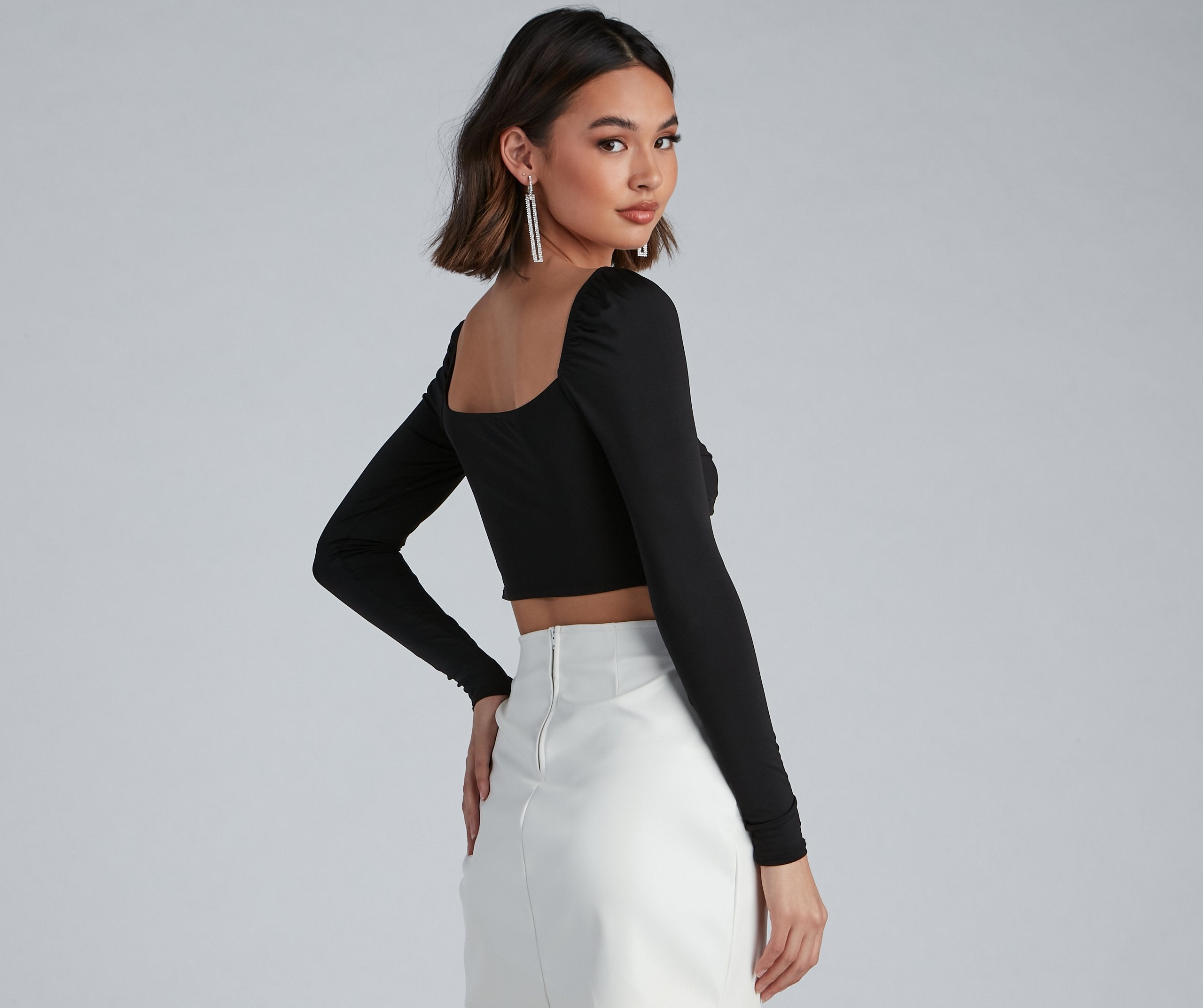 Rise And Stun Lace-Up Crop Top - Lady Occasions