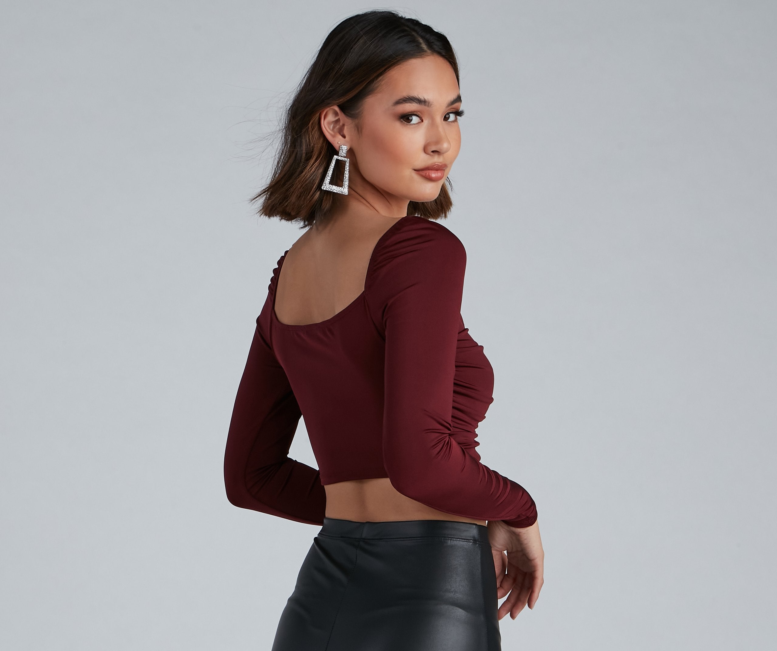 Rise And Stun Lace-Up Crop Top - Lady Occasions