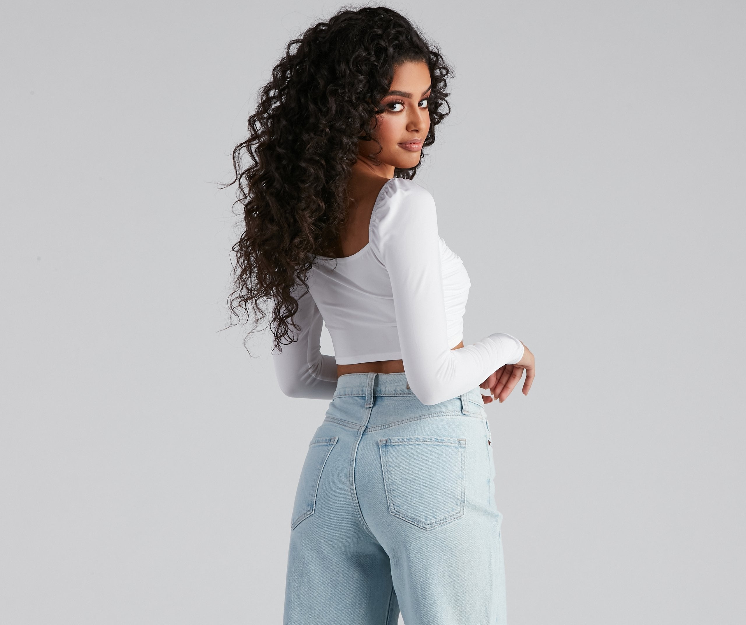 Rise And Stun Lace-Up Crop Top - Lady Occasions