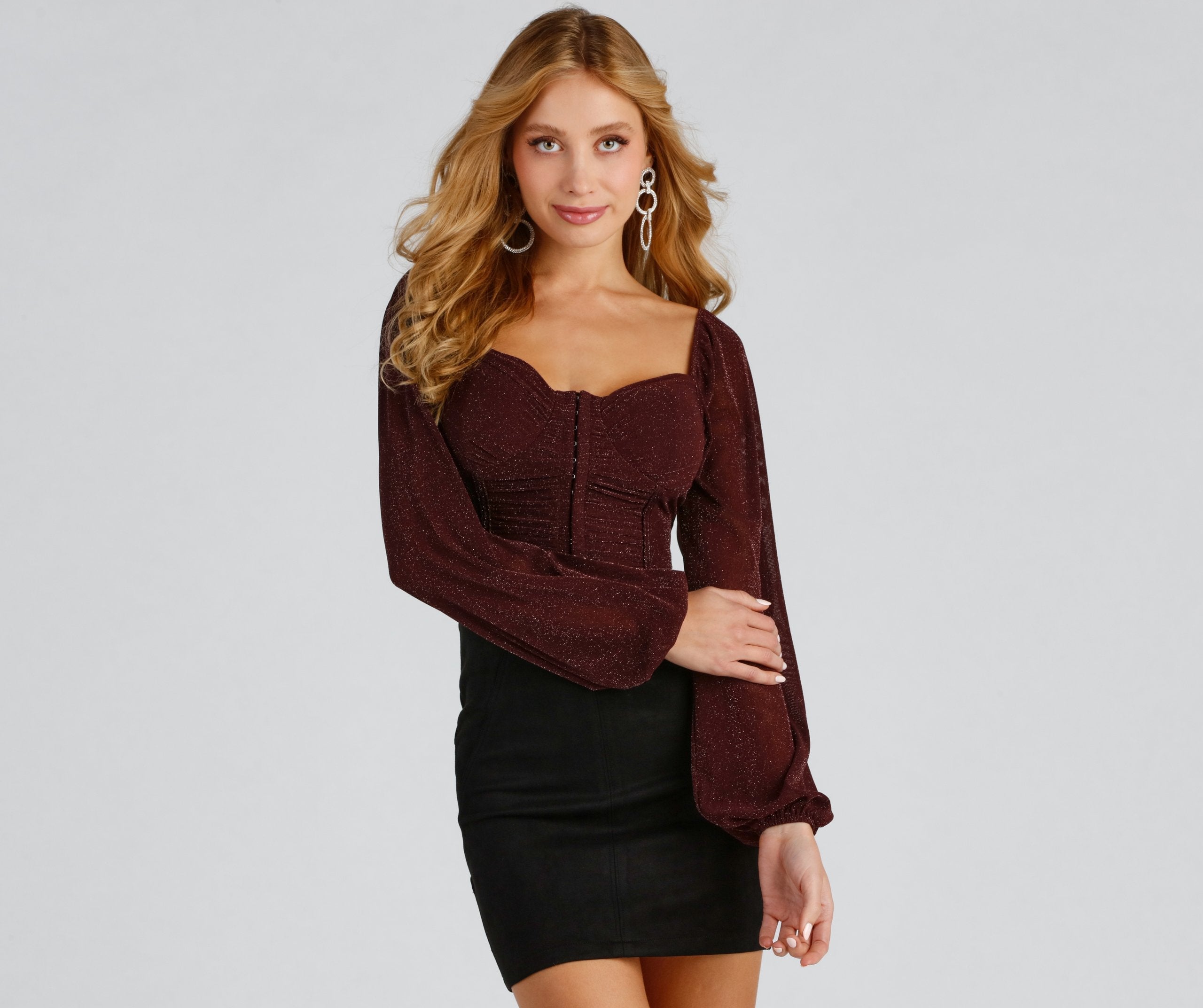 Be Mine Sparkle Knit Bustier - Lady Occasions