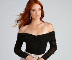Keeping Knit Glam Glitter Bodysuit - Lady Occasions