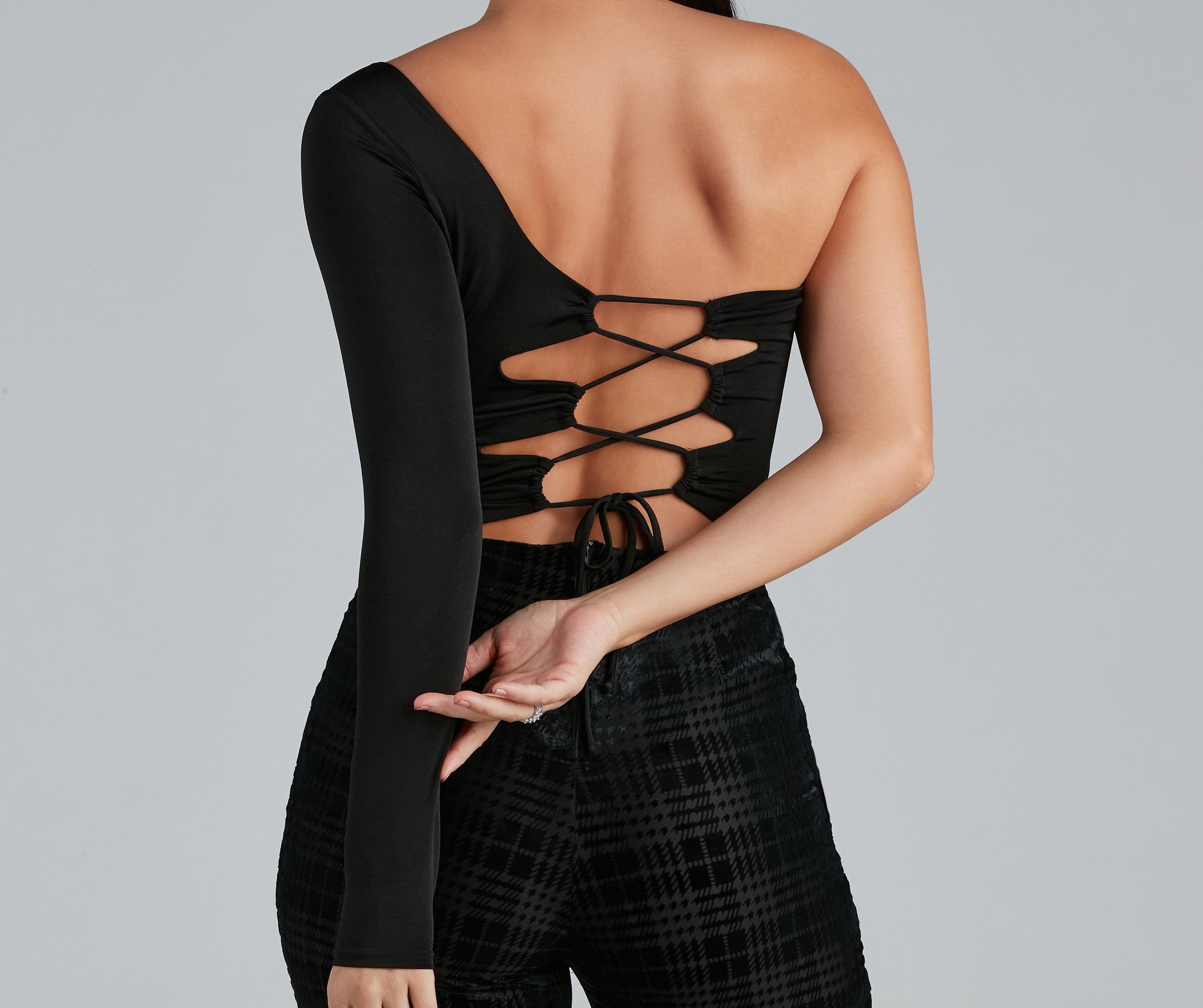 Strappy Stunner One-Shoulder Bodysuit - Lady Occasions