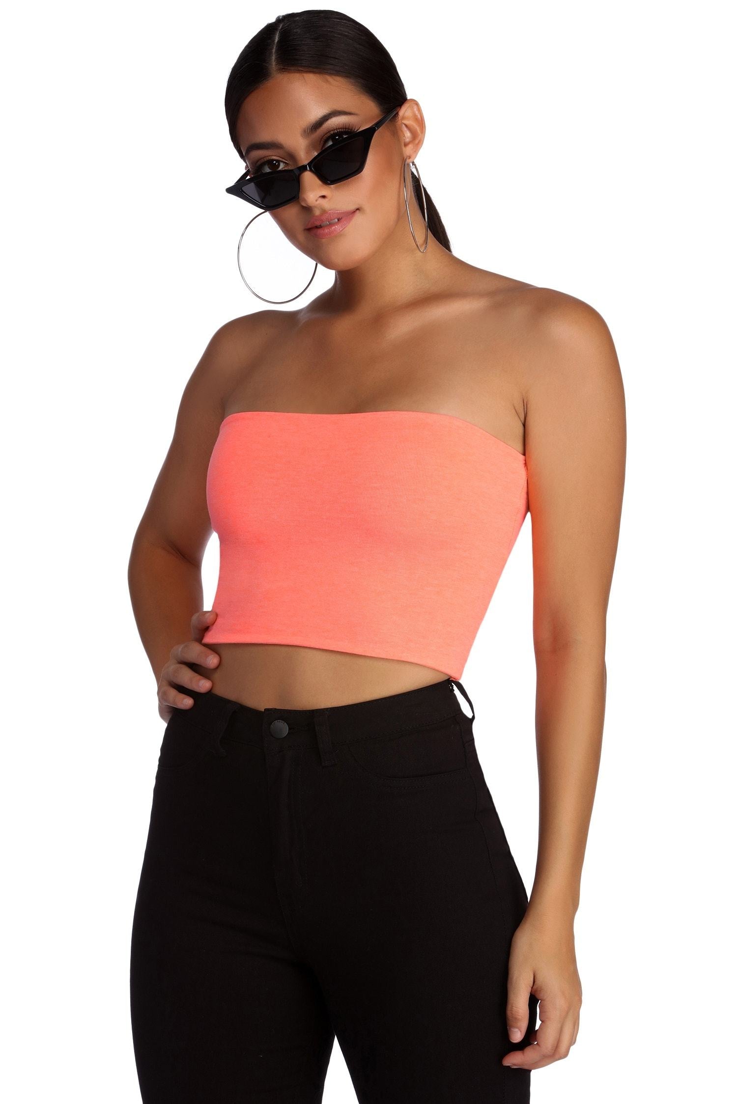 Basic Cropped Tube Top - Lady Occasions