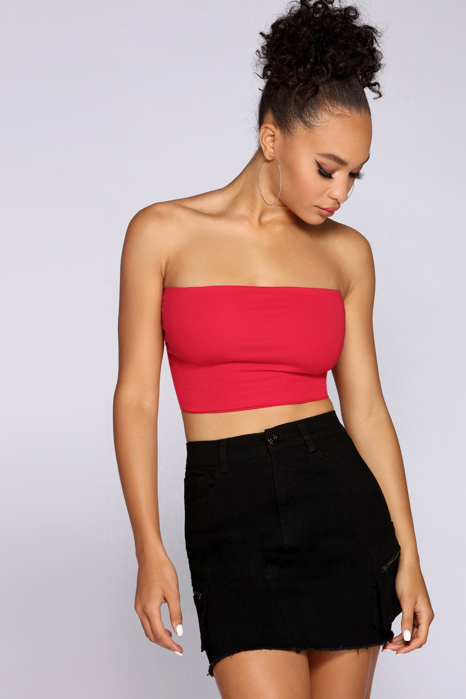 Basic Cropped Tube Top - Lady Occasions