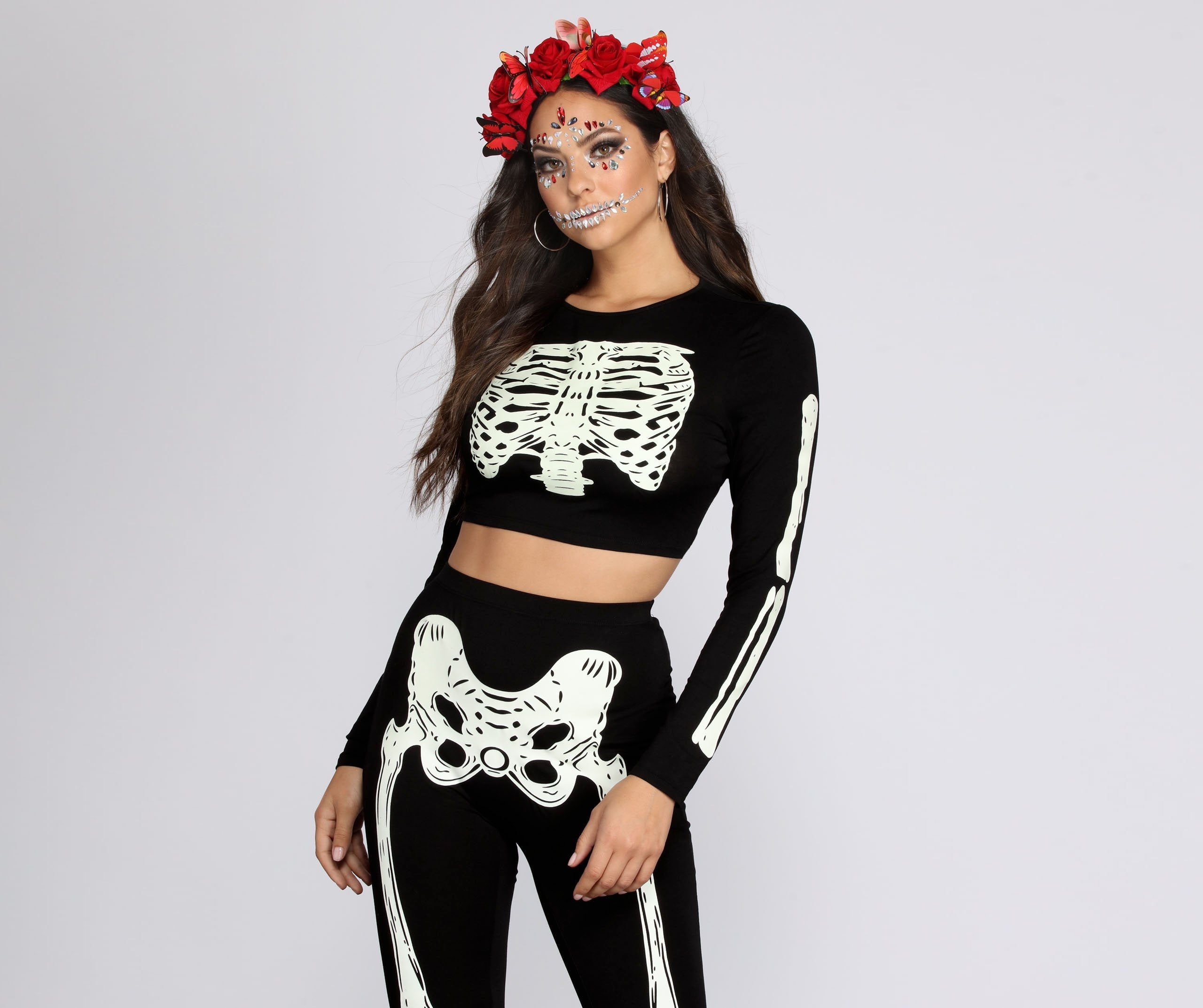 Glow-In-The-Dark Skeleton Top - Lady Occasions