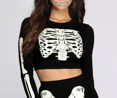 Glow-In-The-Dark Skeleton Top - Lady Occasions