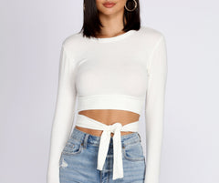 Wrap Waist Ribbed Crop Top - Lady Occasions