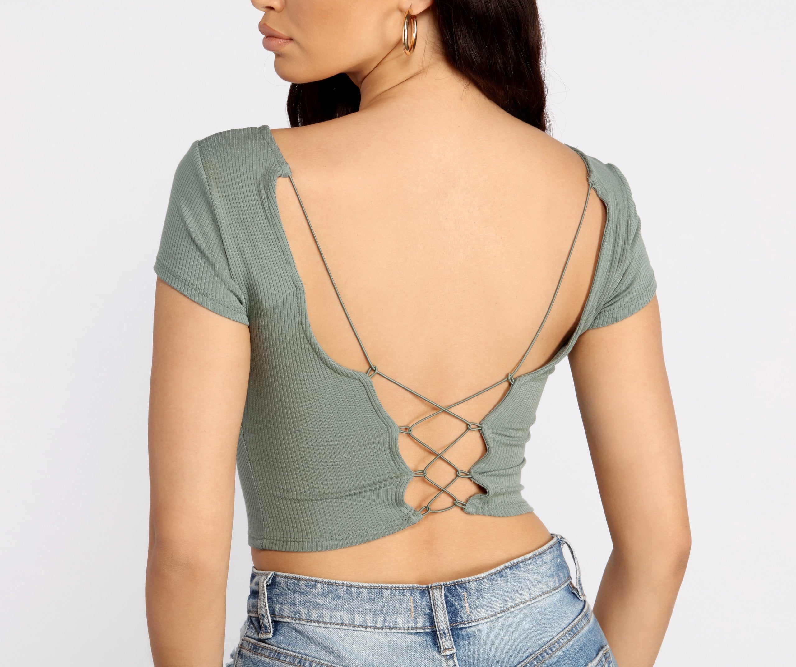 Sassy Strappy Back Cropped Tee - Lady Occasions