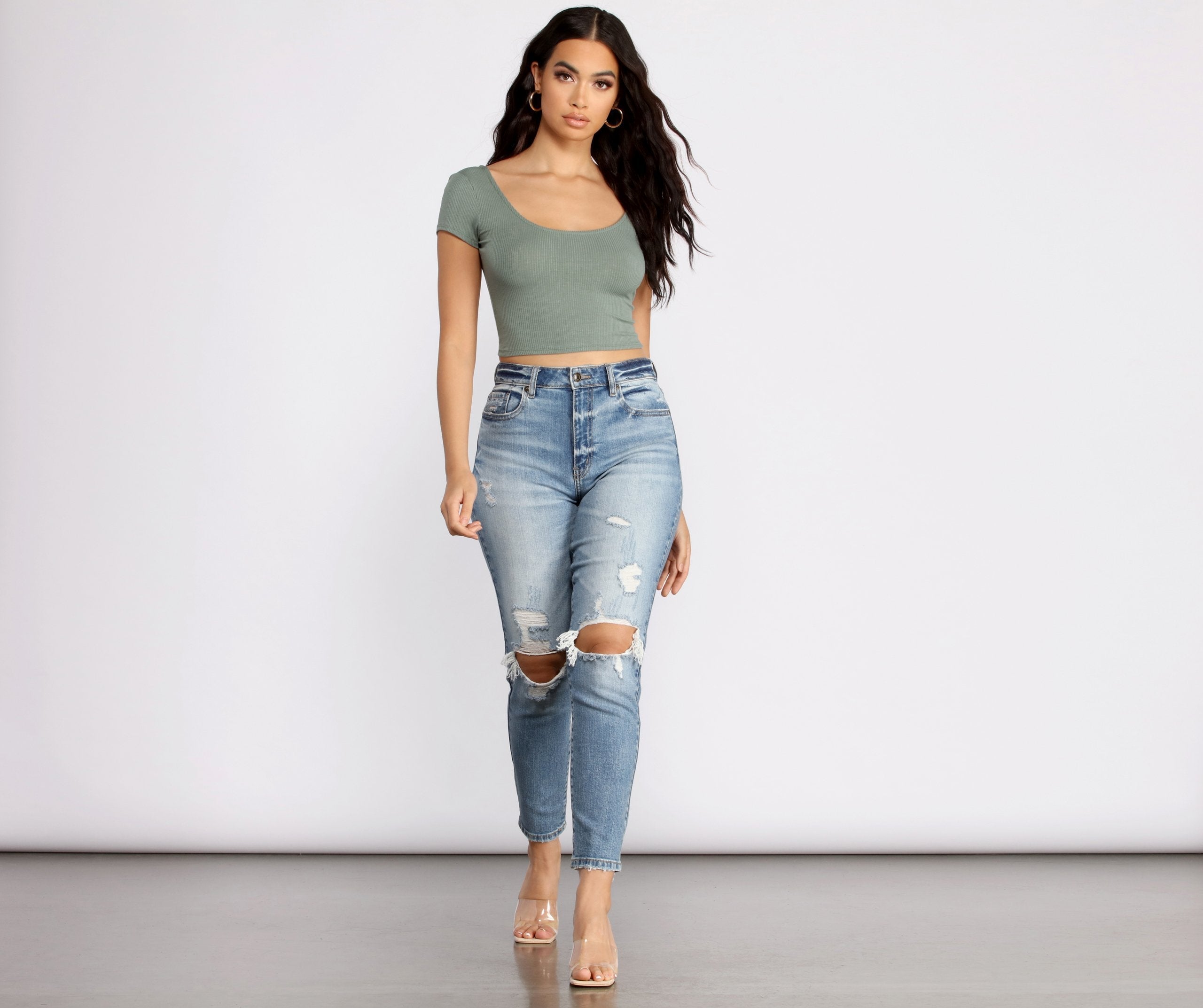 Sassy Strappy Back Cropped Tee - Lady Occasions