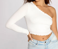 Effortless Edge Ribbed Knit Crop Top - Lady Occasions