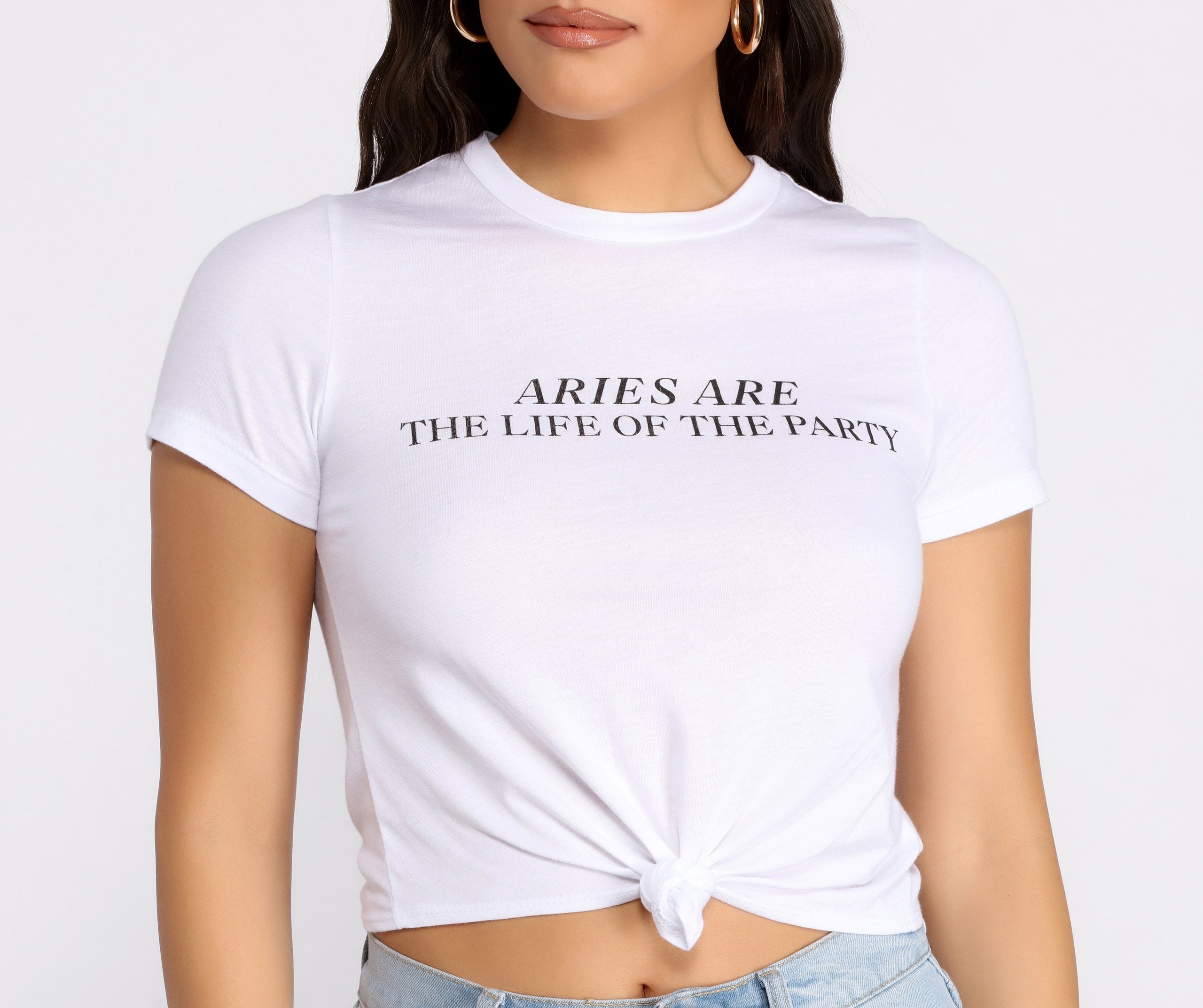 Aries Knot Front Cropped Tee - Lady Occasions