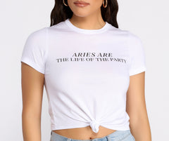 Aries Knot Front Cropped Tee - Lady Occasions