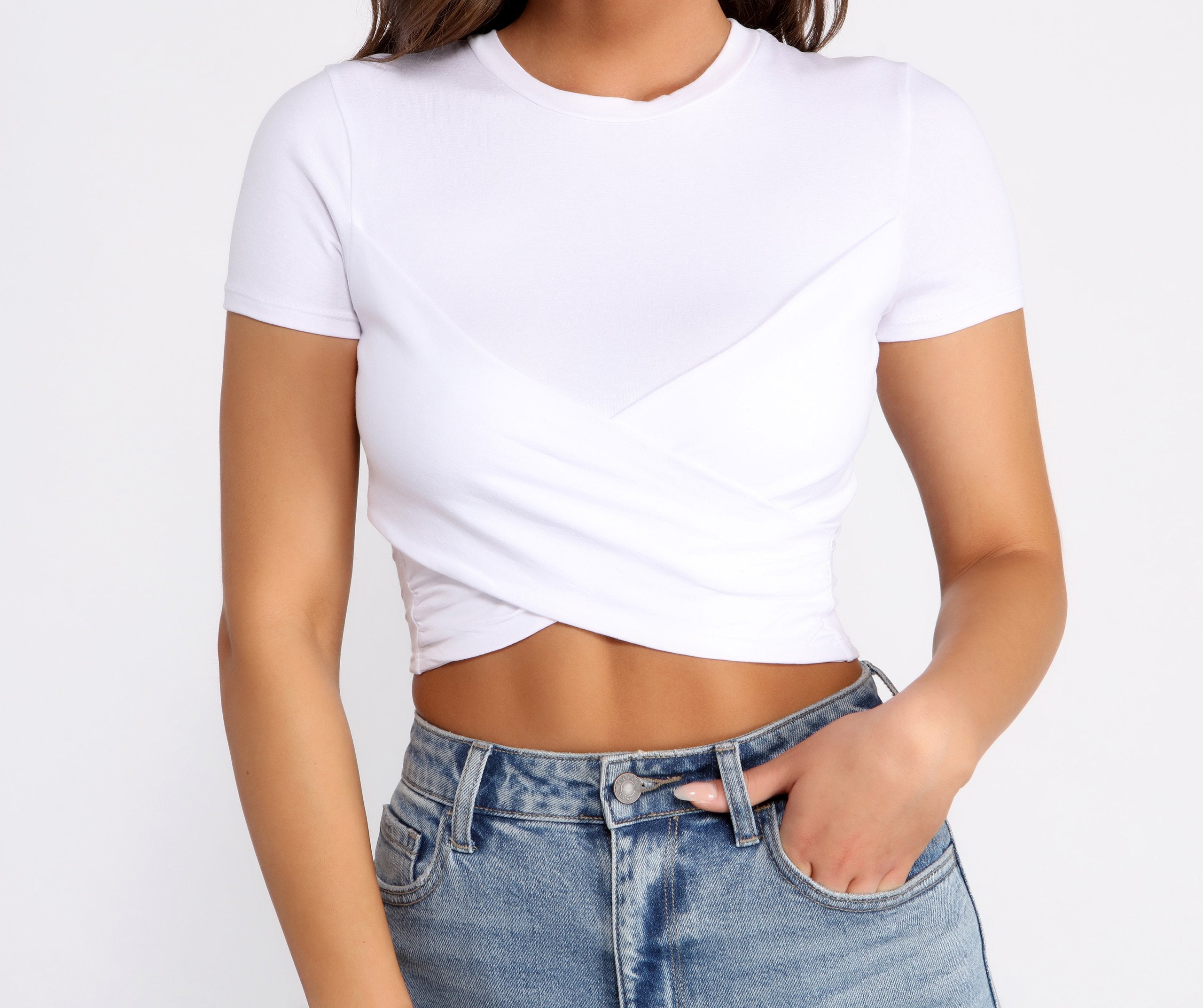 Crossover Detail Crop Top - Lady Occasions