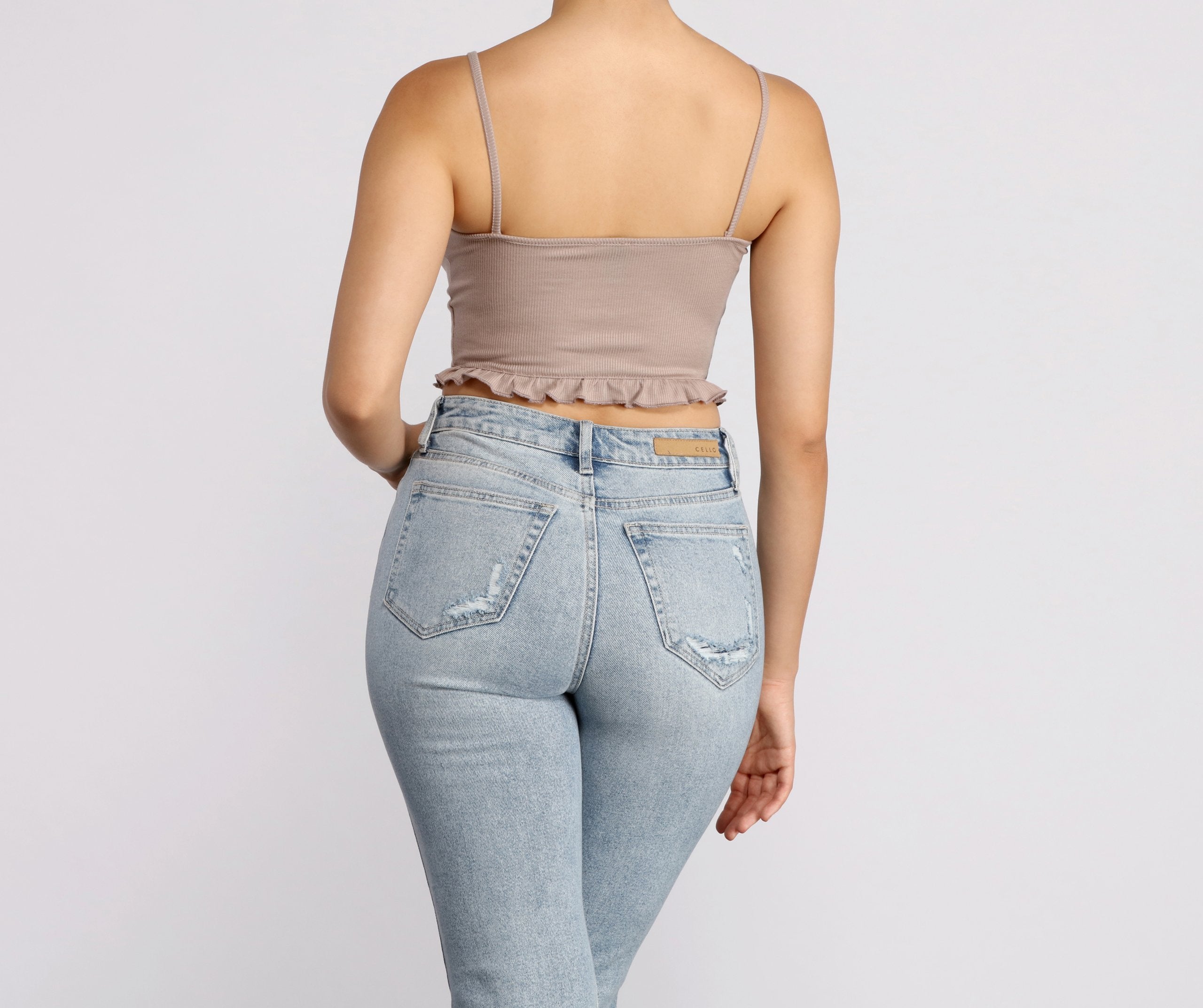 Get A Cute 'Fit In Knit Cropped Tank - Lady Occasions