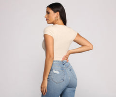 Basic Is Better Crew Neck Crop Top - Lady Occasions