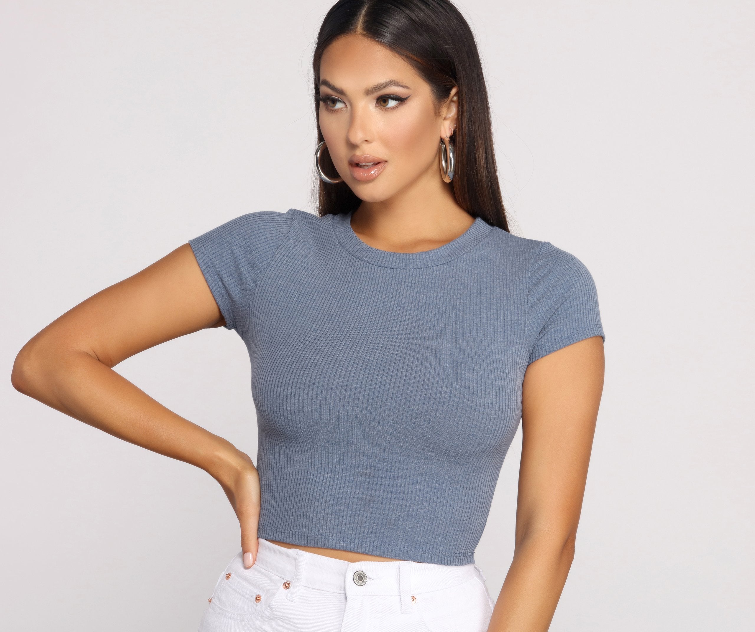 Basic Is Better Crew Neck Crop Top - Lady Occasions