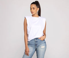 Essential Crew Neck Basic Muscle Tee - Lady Occasions