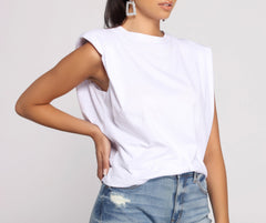 Essential Crew Neck Basic Muscle Tee - Lady Occasions