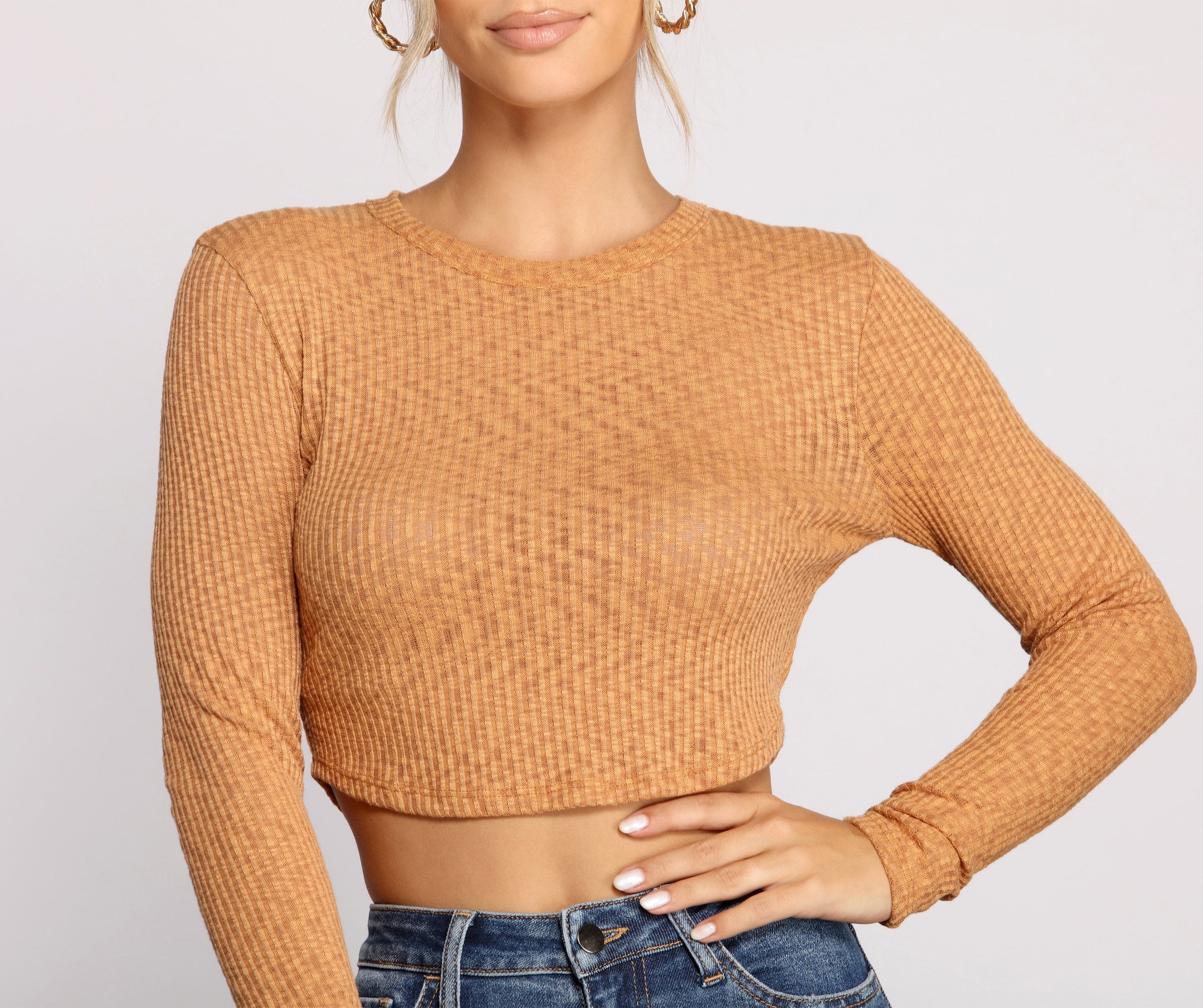 Thinking About You Ribbed Crop Top - Lady Occasions