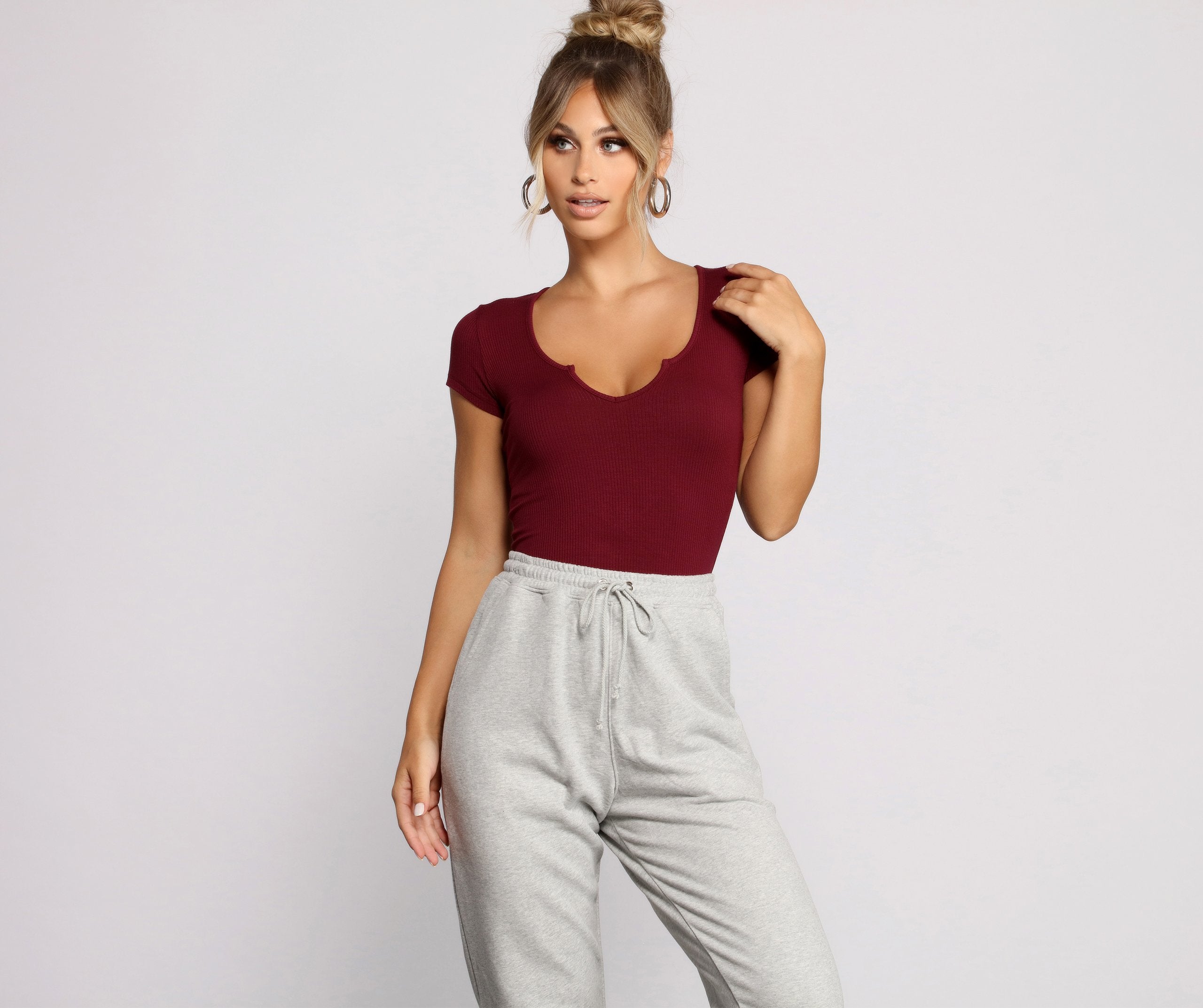 Feeling Basic Ribbed Knit Top - Lady Occasions