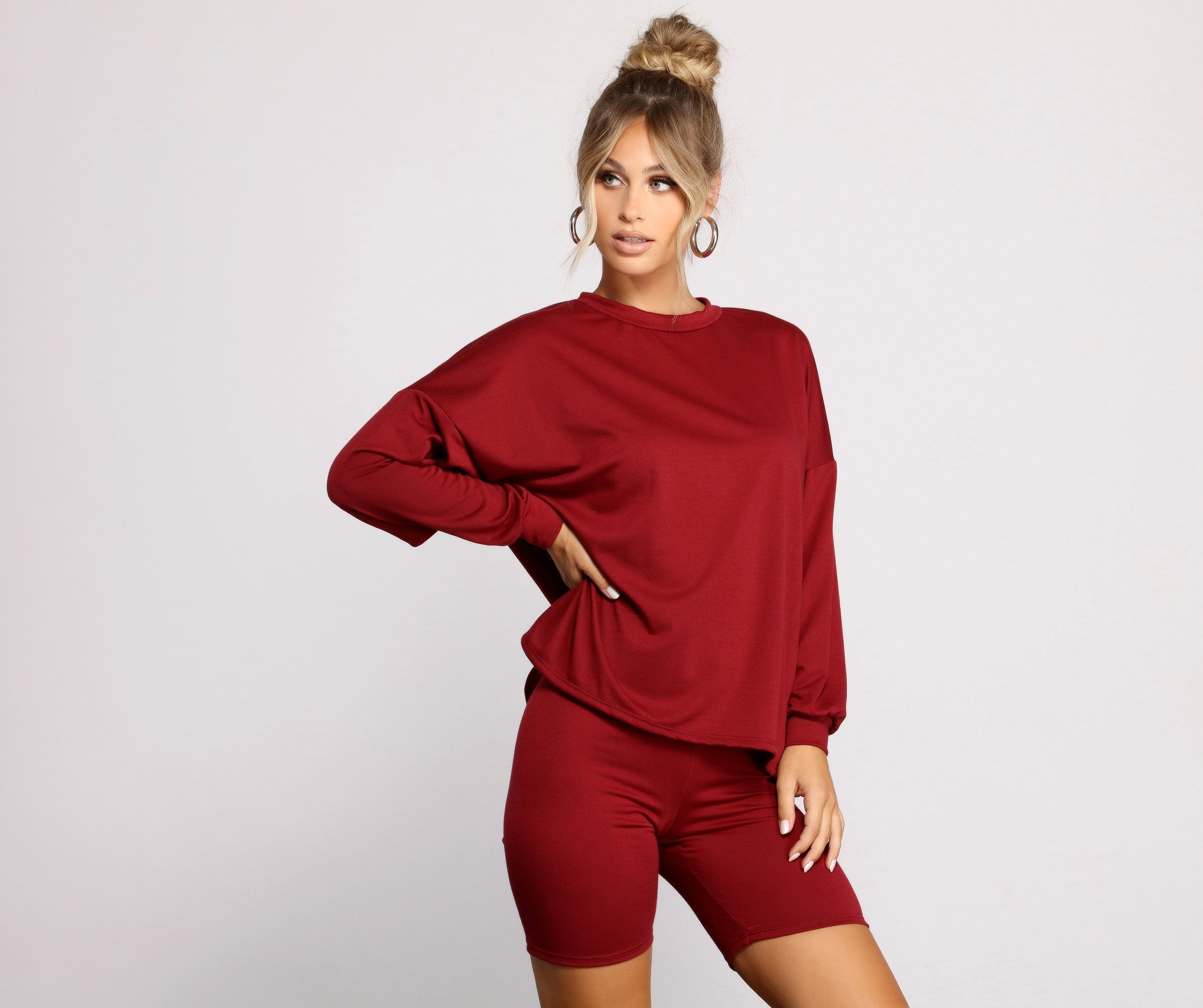 Good Vibes Oversized Long Sleeve Top - Lady Occasions