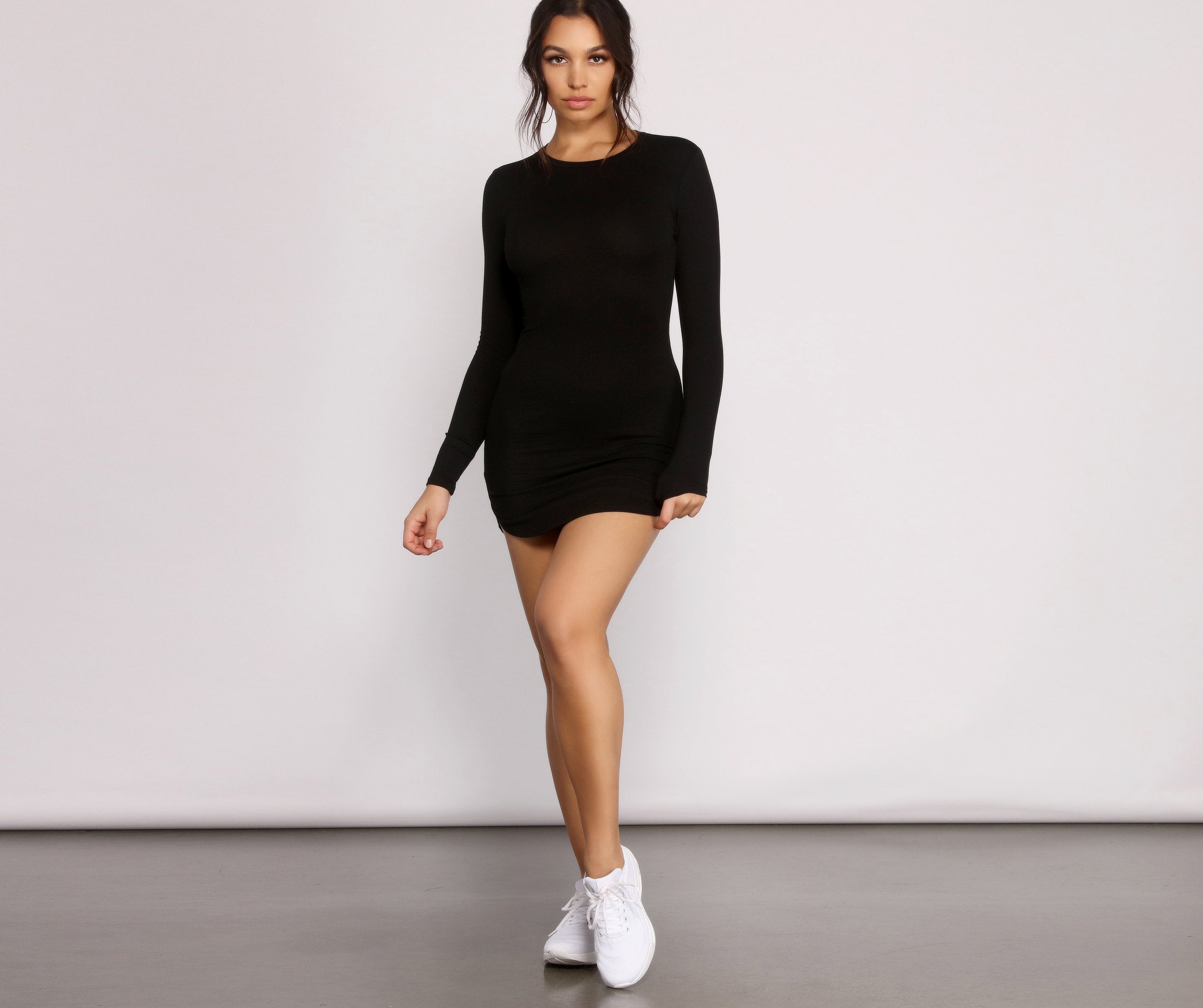 Back to Basics Knit Mini Dress - Lady Occasions