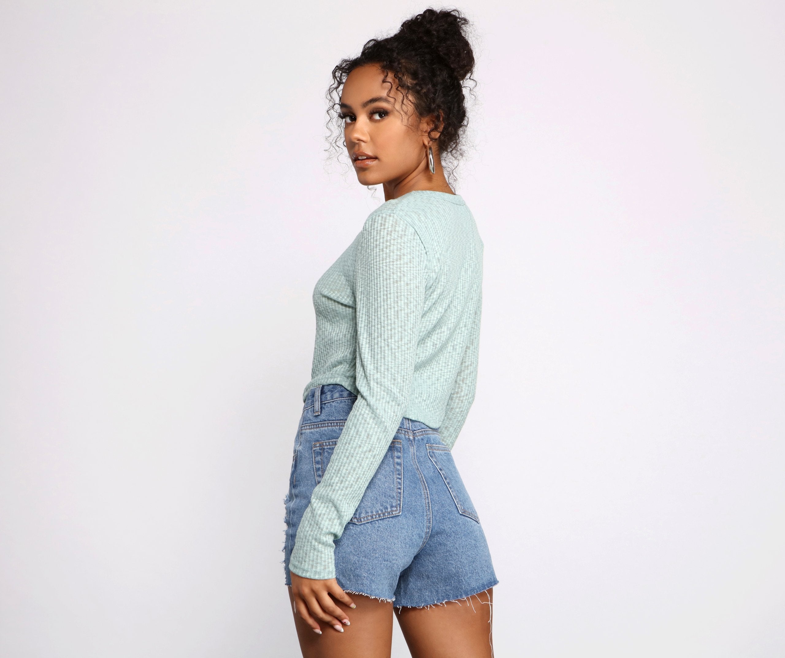 Thinking About You Ribbed Crop Top - Lady Occasions